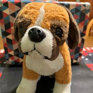 Wild Republic Sitting Boxer Dog 11" Plush Stuffed Animal Socks collectible Toys